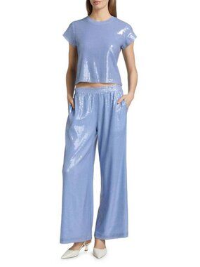 Generation Love Sequin Bling Opal Blue Kai Top Talia Pants Pantsuit Outfit S XS